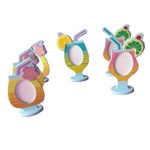 Tropical Drink Photo Frames Summer Party Props Fun Decor Set